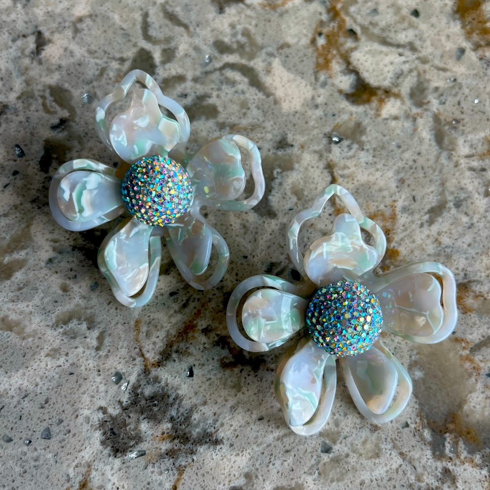 Lele Sadoughi Crystal Azalea Statement Earrings